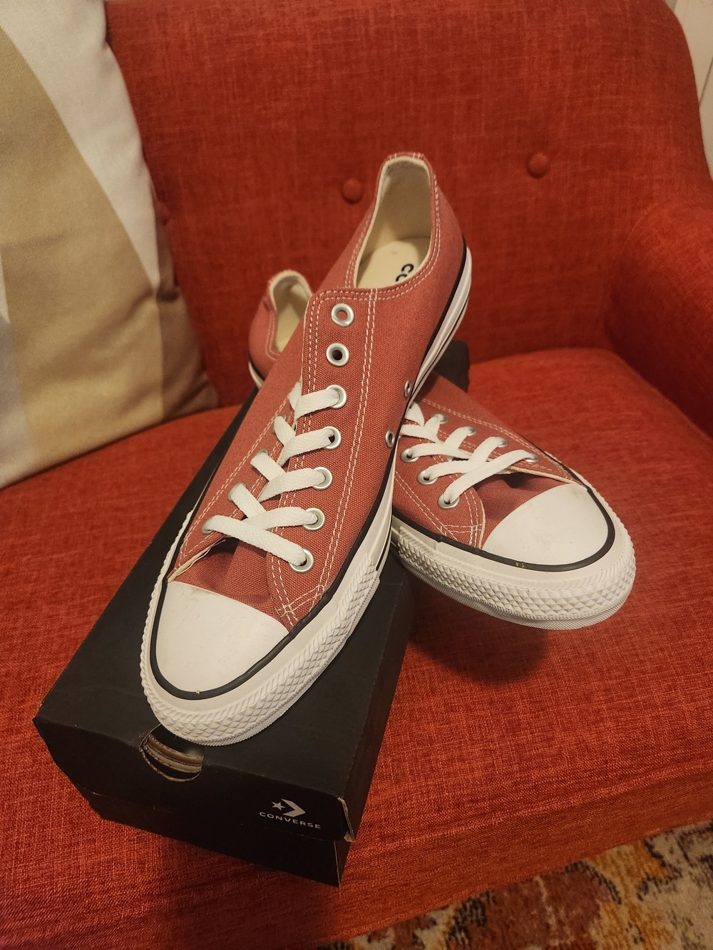 Converse Low Top Canvas Sneakers - Rust Red M11 BNWB